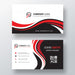 Free Wavy Red And Black Corporate Card Psd