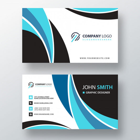 Free Wavy Shape Business Card Psd