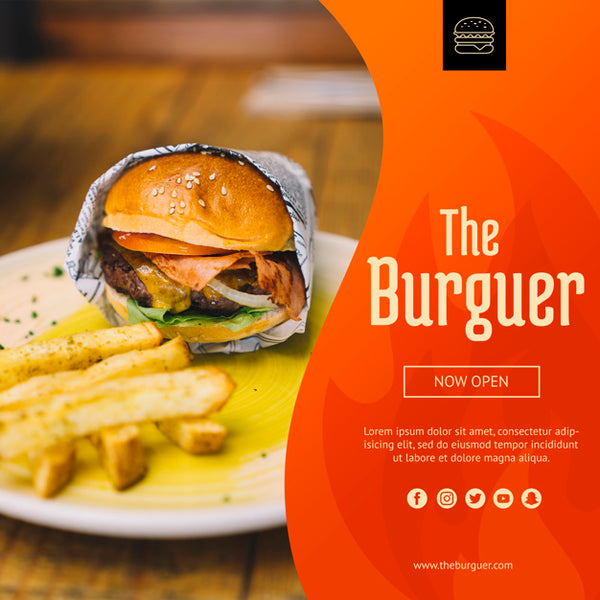 Free Web Mockup With Hamburger Concept Psd