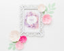 Free Wedding Frame Mock-Up With Paper Flowers On White Background Psd