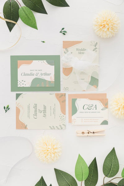 Free Wedding Invitation Arrangement With Flowers Psd