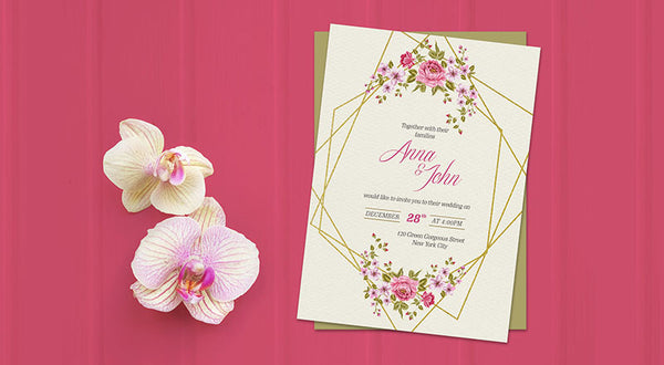 Free Wedding Invitation Card Template & Mockup Psd