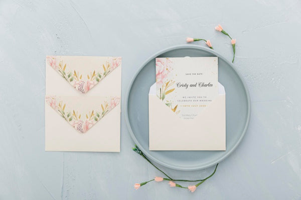 Free Wedding Invitation With Envelope Mock-Up Psd