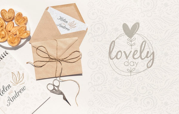 Free Wedding Paper Envelope With Cookies Psd