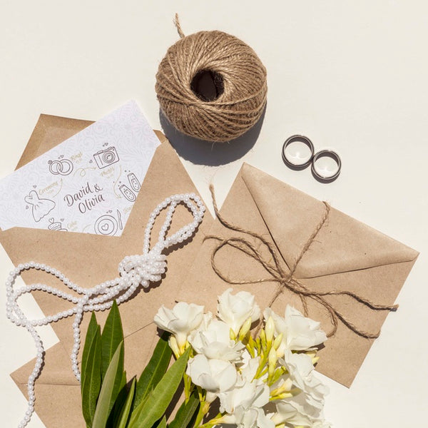 Free Wedding Paper Envelope With Flowers And Rings Psd