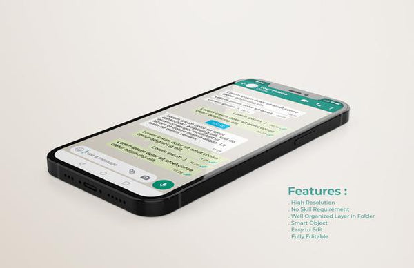 Free Whatsapp Interface Template On Mobile Phone Mockup Psd