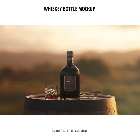 Free Whiskey Bottle Mockup Psd