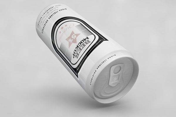 Free White Beer Can Mock Up Psd