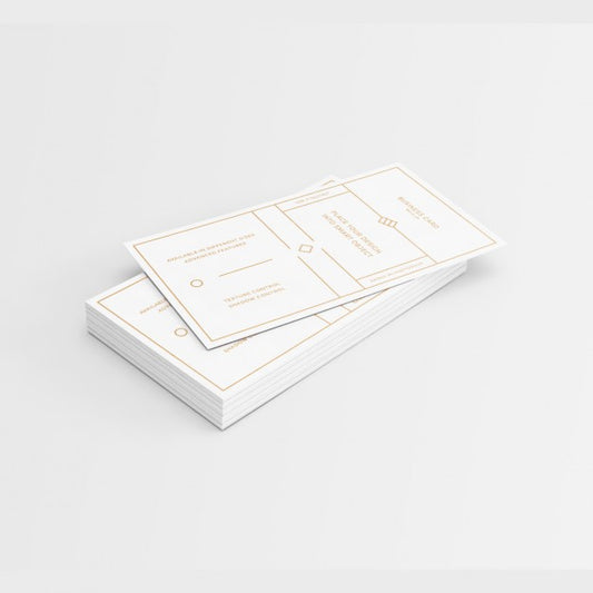 Free White Business Card With Golden Elements Design Psd