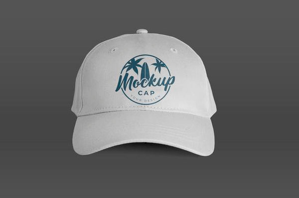 Free White Cap Front View Mockup Psd