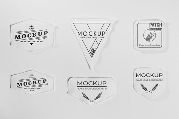 Free White Clothing Patch Set Psd