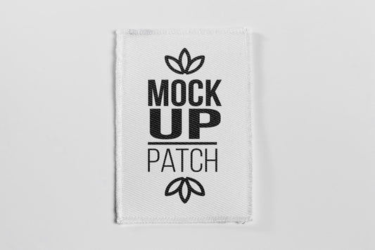 Free White Fabric Clothing Patch Mock-Up Psd