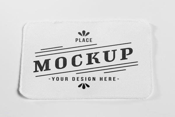 Free White Fabric Clothing Patch Mock-Up Psd