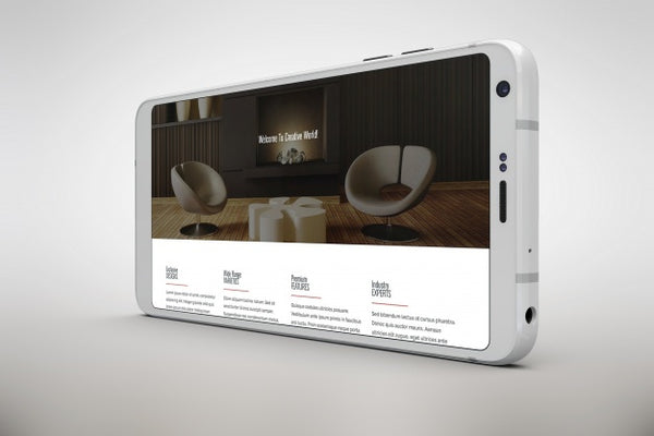 Free White Smartphone Mock Up Horizontal View Psd