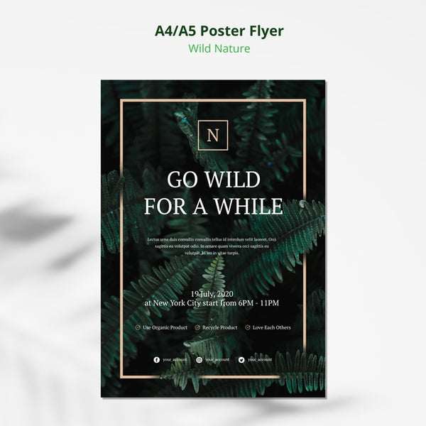 Free Wild Nature Concept Poster Flyer Psd