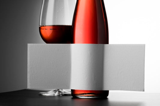 Free Wine Bottle Label  And Glass Mock Up Close Up Psd