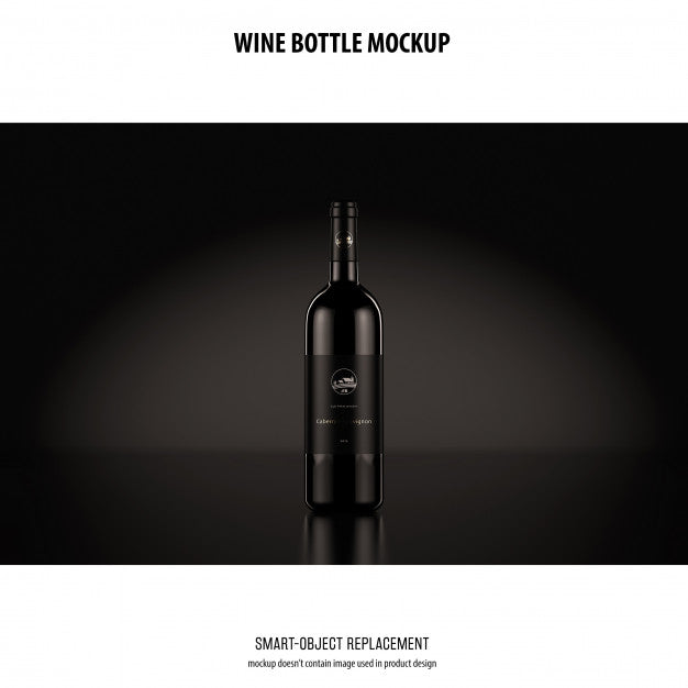 Free Wine Bottle Mockup Psd