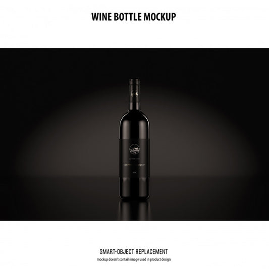 Free Wine Bottle Mockup Psd
