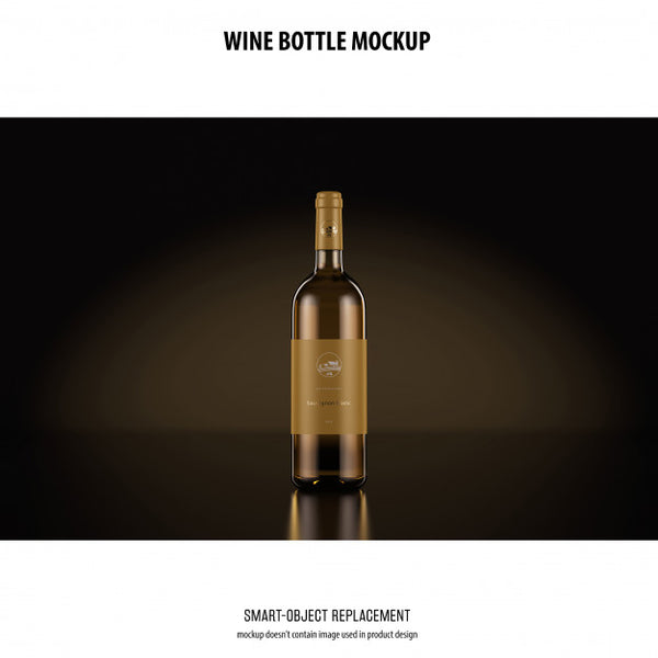 Free Wine Bottle Mockup Psd