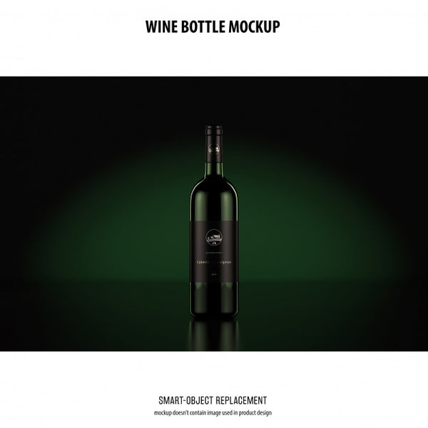 Free Wine Bottle Mockup Psd