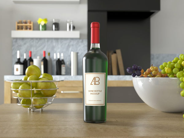 Free Wine Bottle Psd Mockup