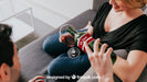 Free Wine Mockup With Couple On Couch Psd