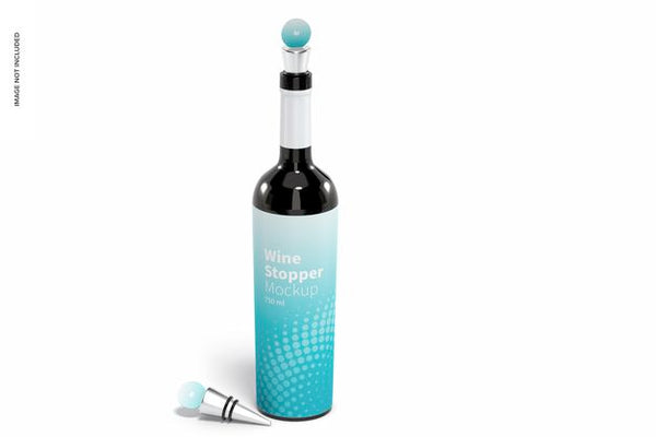 Free Wine Stopper And Bottle Mockup Psd
