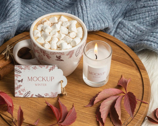 Free Winter Hygge Assortment With Card Mock-Up Psd