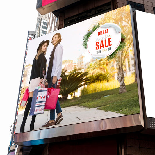 Free Winter Sale Billboard Mock-Up Psd