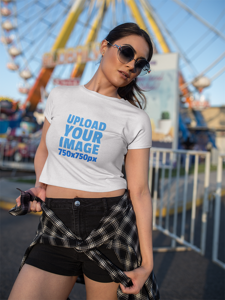 Free Woman Croptop Mockup