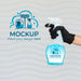 Free Woman Holding A Cleaning Product With Mock-Up Packaging Psd