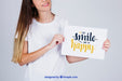 Free Woman Holding Paper With Message Psd