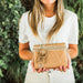 Free Woman Holding Present Box Mockup Psd