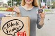 Free Woman In City With Black Friday Bags Psd