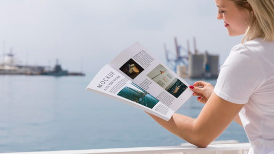 Free Woman On Street Reading Book Psd