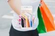 Free Woman With Smartphone Mockup And Shopping Bags Psd