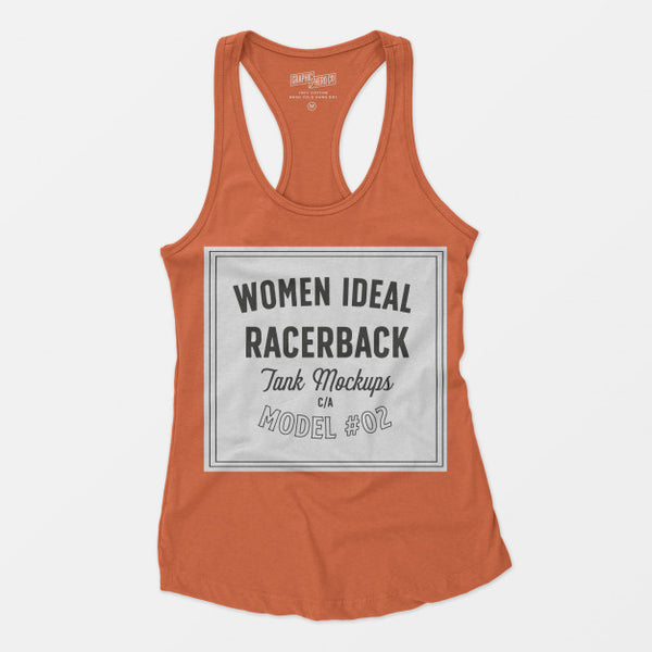 Free Women Ideal Racerback Tank Mockup 02 Psd