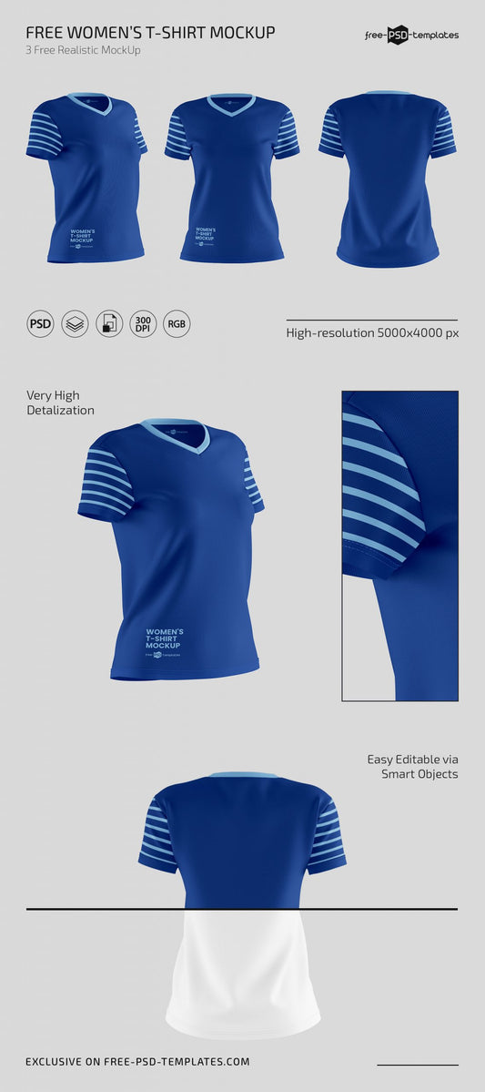 Free Women’S T-Shirt Mockup Set
