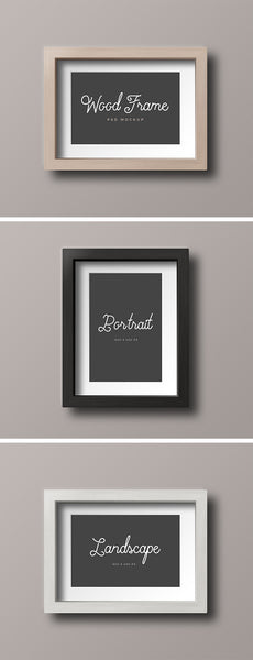 Free Wood Photo Frame Mockup