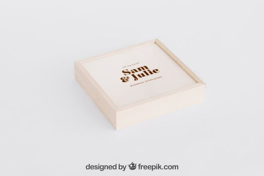 Free Wooden Box Mockup For Wedding Psd