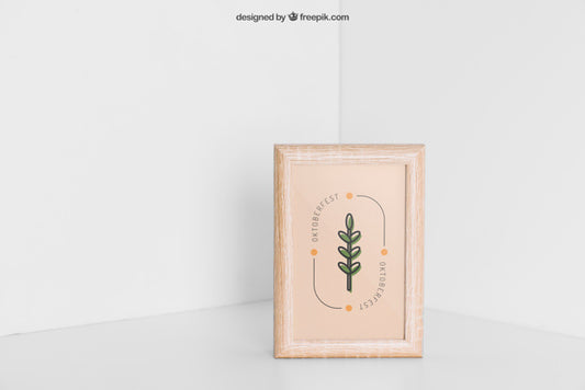 Free Wooden Frame In Corner Psd