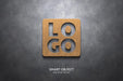 Free Wooden Logo Mockup On The Grey Wall Psd