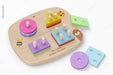 Free Wooden Shape Stacker Mockup, Perspective Psd