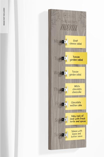 Free Wooden Weekly Menu Mockup, Perspective View Psd – DreamBundles