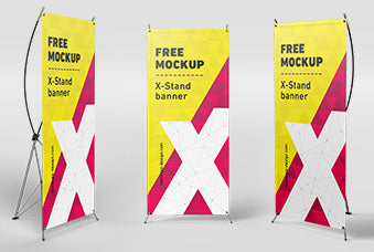 Free X-Stand Banners Mockup