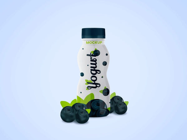 Free Yogurt Bottle Psd Mockup