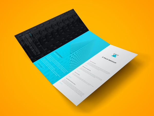 Free Z Fold Brochure Psd Mockup Vol.2