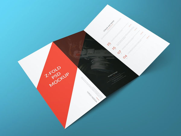 Free Z Fold Brochure Psd Mockup