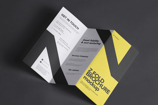 Free Z-Fold Psd Brochure Mockup