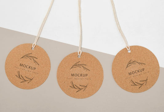 Free Zero Waste Price Tags Mock-Up Psd